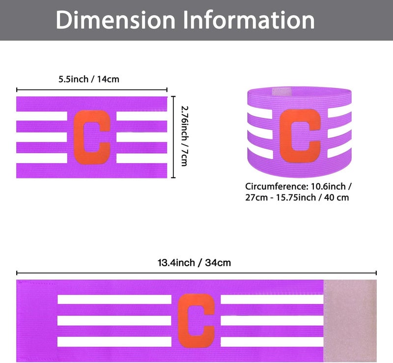 FUNAUPGO Sports Captain C Arm Band for Team Training, Unisex Elastic Soccer Captain Armband Adjustable Outdoor Football Player Captain's ArmBands for Adult - Image 3